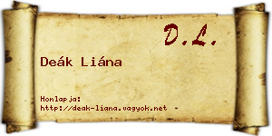 Deák Liána névjegykártya